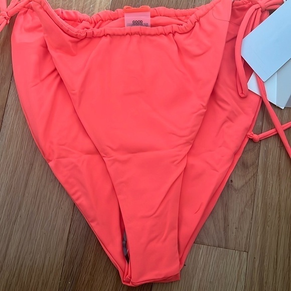 Good American TinyTies Bikini Bottom NWT size 4 Hot Coral - Picture 3 of 7